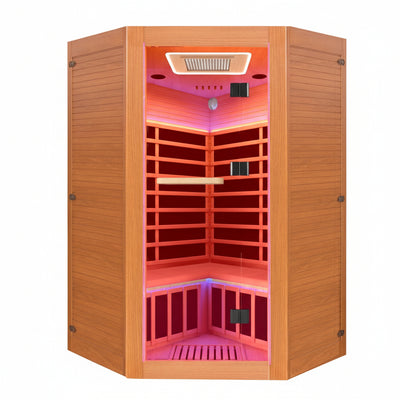 Infrared Sauna Built for Home Wellness, 2180W 9-Panel Heating, Hemlock Wood Construction, 2-3 Person Capacity