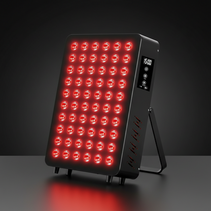 Red Light Therapy Panel, 660Nm Red & 850Nm near Infrared Light Therapy Device with TENS & EMS Functions, 60 Dual Chip Leds, 6 Programs, Timer, Stand, High Power LED Light Therapy Lamp for Face Body